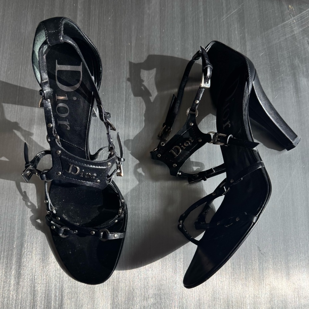 Dior Vintage Strappy Bondage Hardcore Heels in Black 37